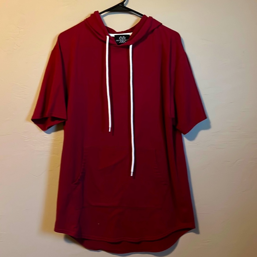 Jaywalker. Size medium. Short sleeve hoodie. Red. Smoke free and pet free home